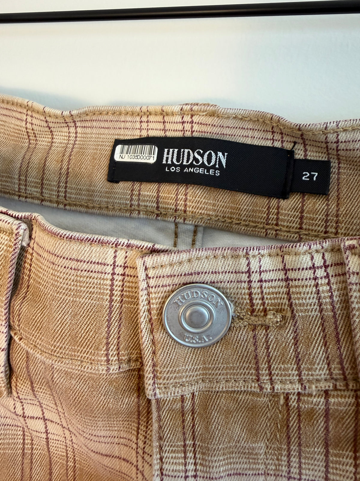 Hudson/Los Angeles Cropped Plaid Pants