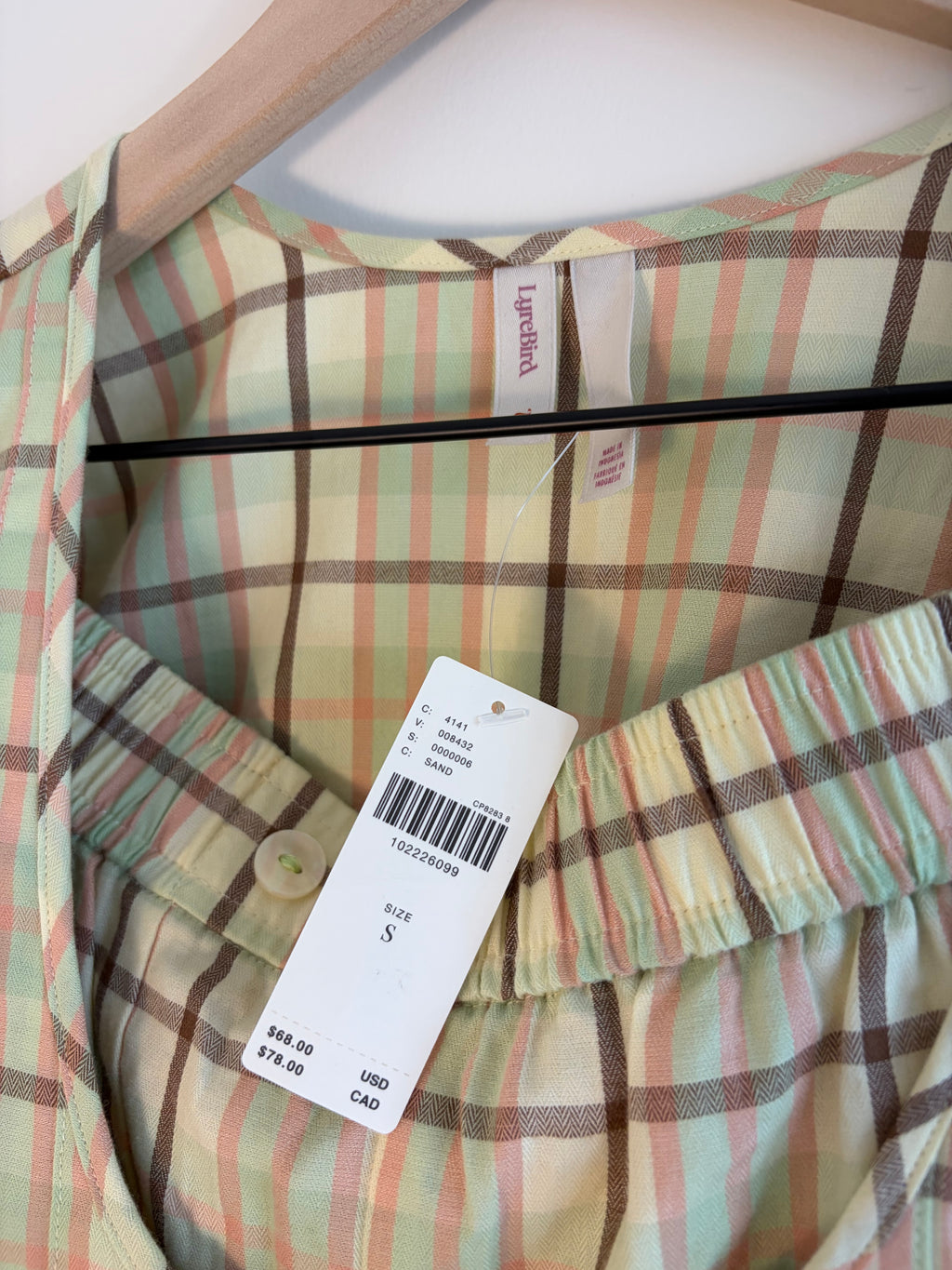 Anthropologie/LyreBird Plaid PJ’s NWT