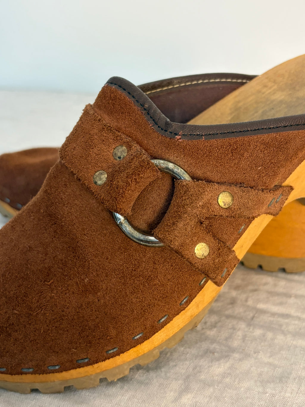 Vintage Suede Clogs