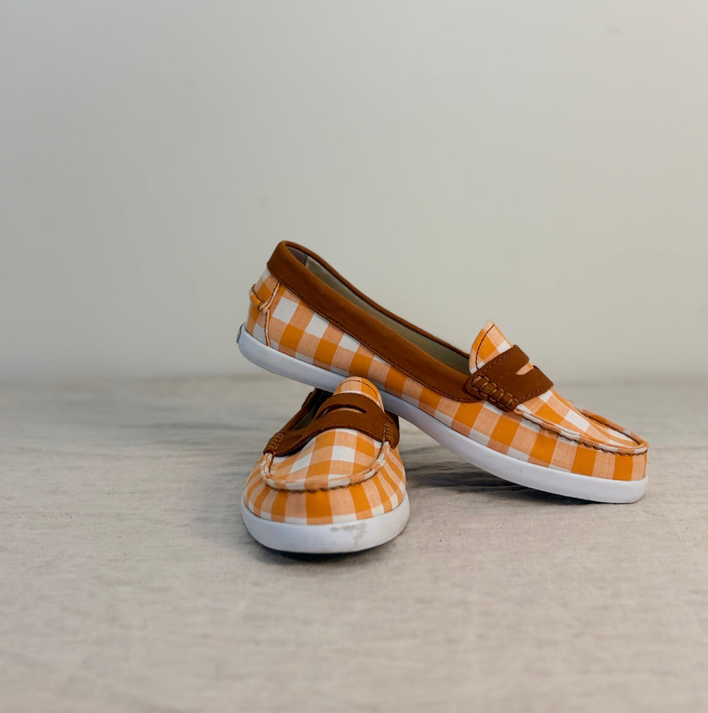 Cole Haan Orange Gingham Loafers