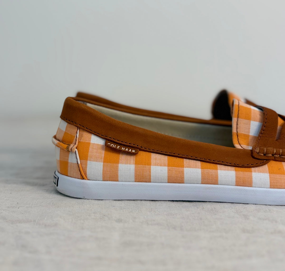 Cole Haan Orange Gingham Loafers