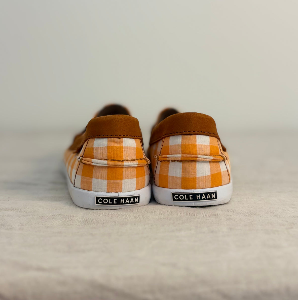 Cole Haan Orange Gingham Loafers
