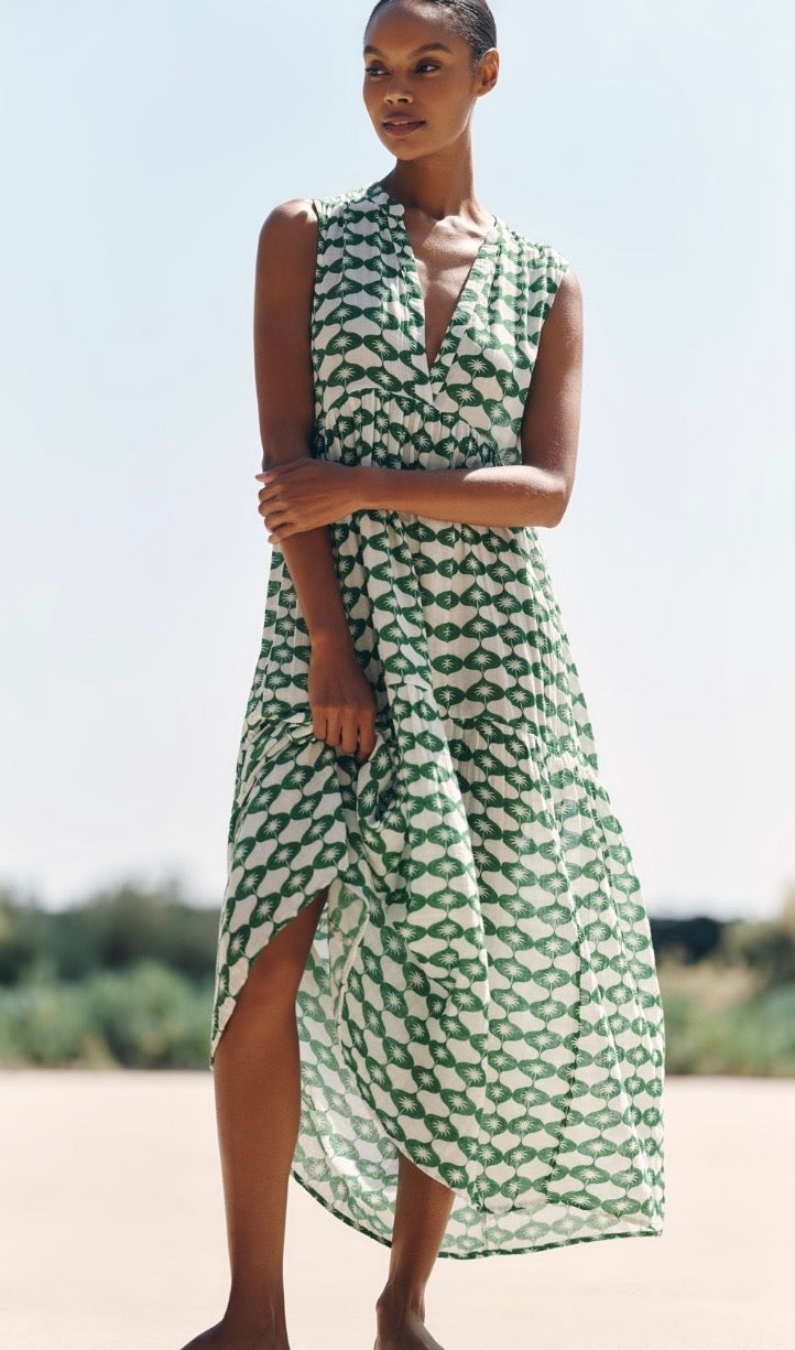 Anthropologie/Celandine Green Maxi Dress