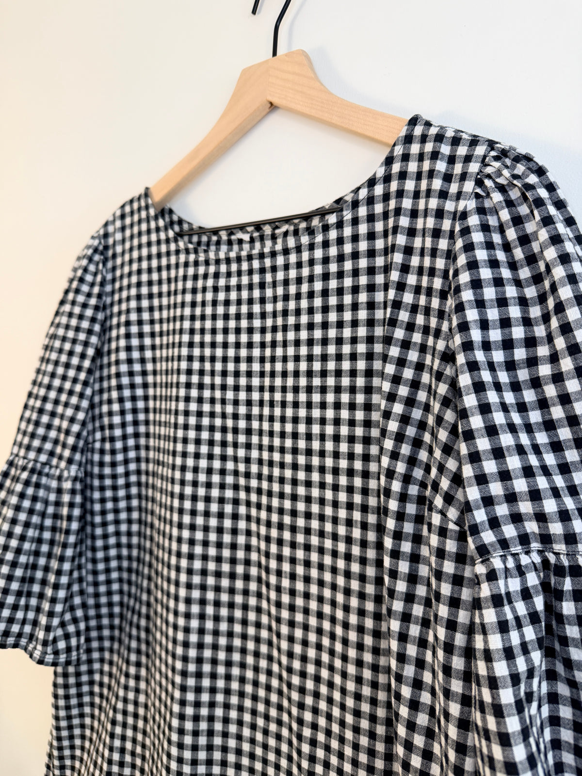 Vintage Black & White Gingham Top