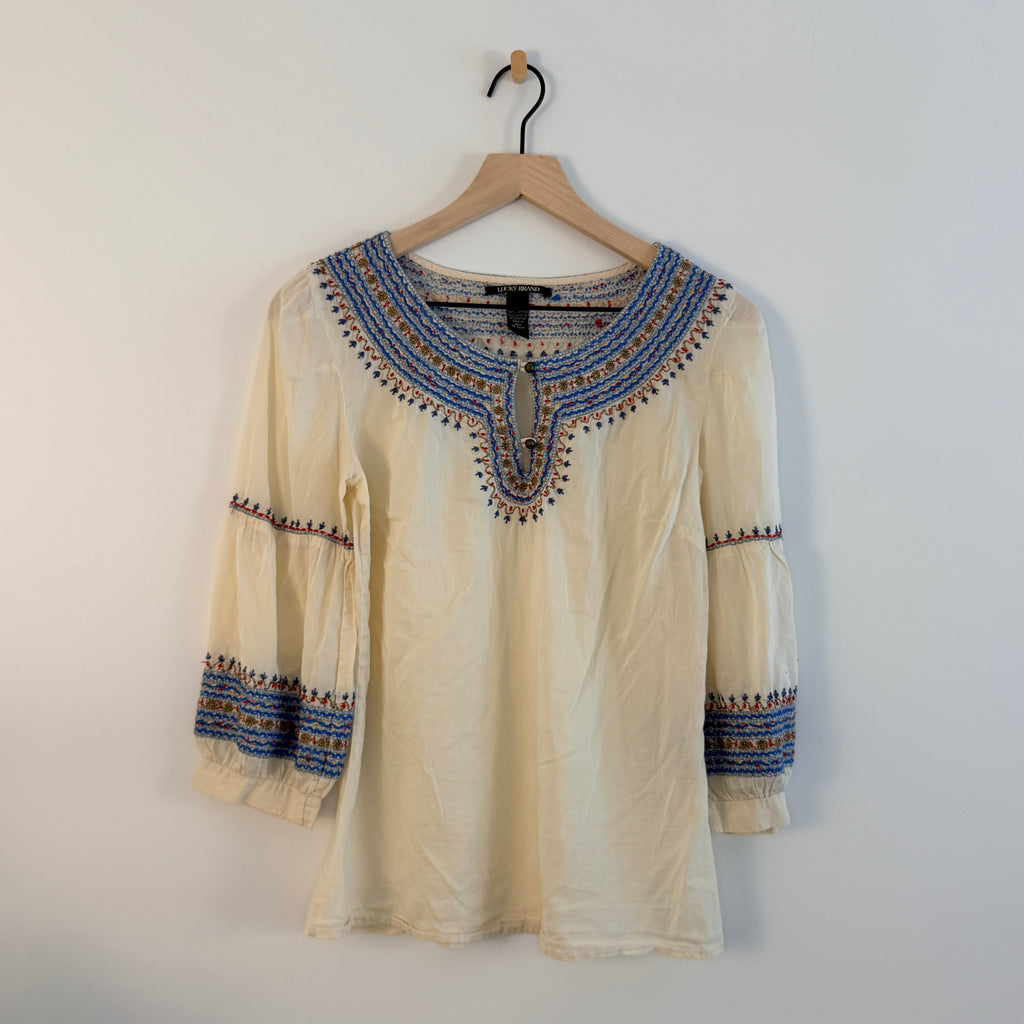 Vintage Lucky Brand Embroidered Top