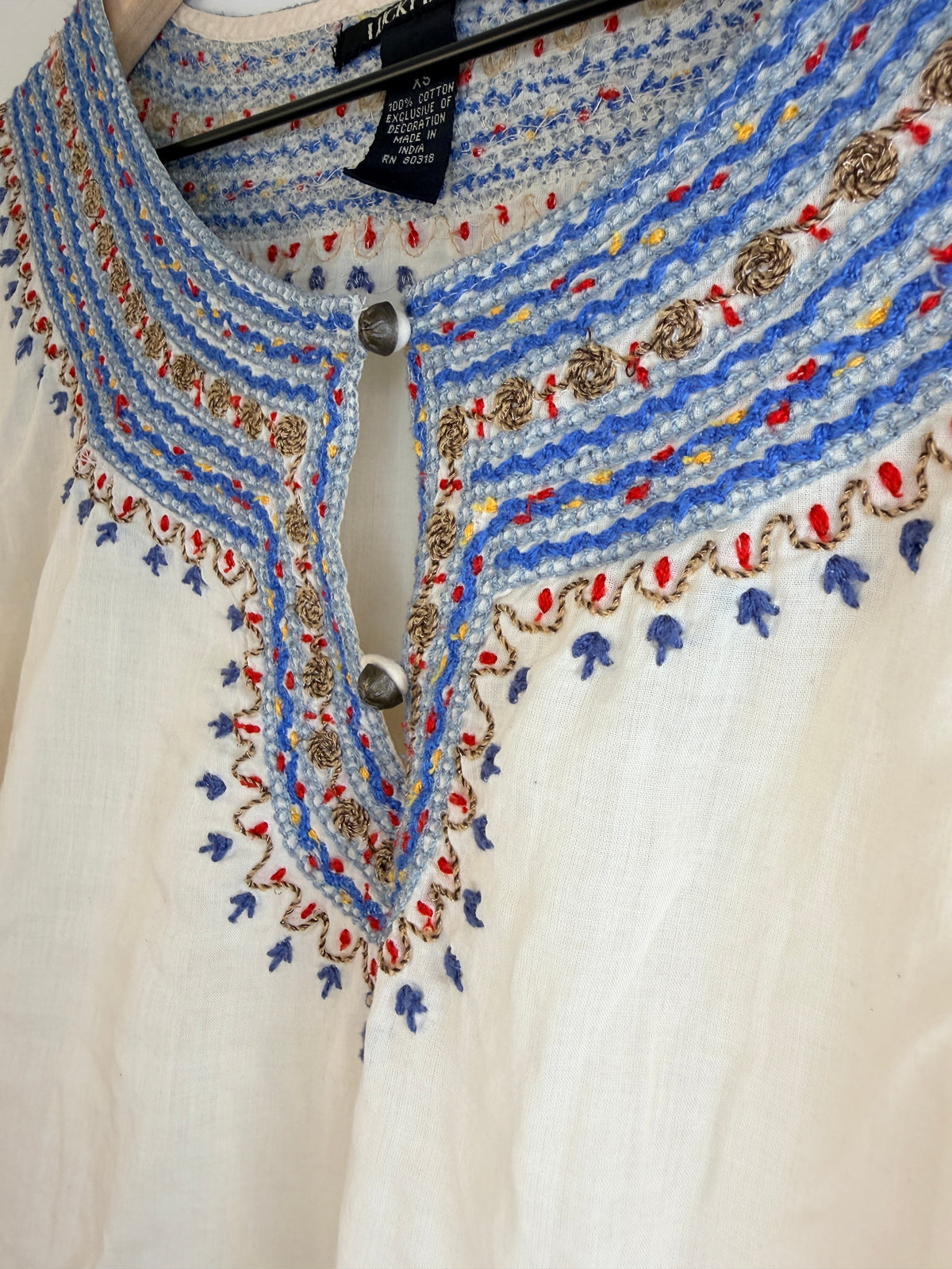 Vintage Lucky Brand Embroidered Top