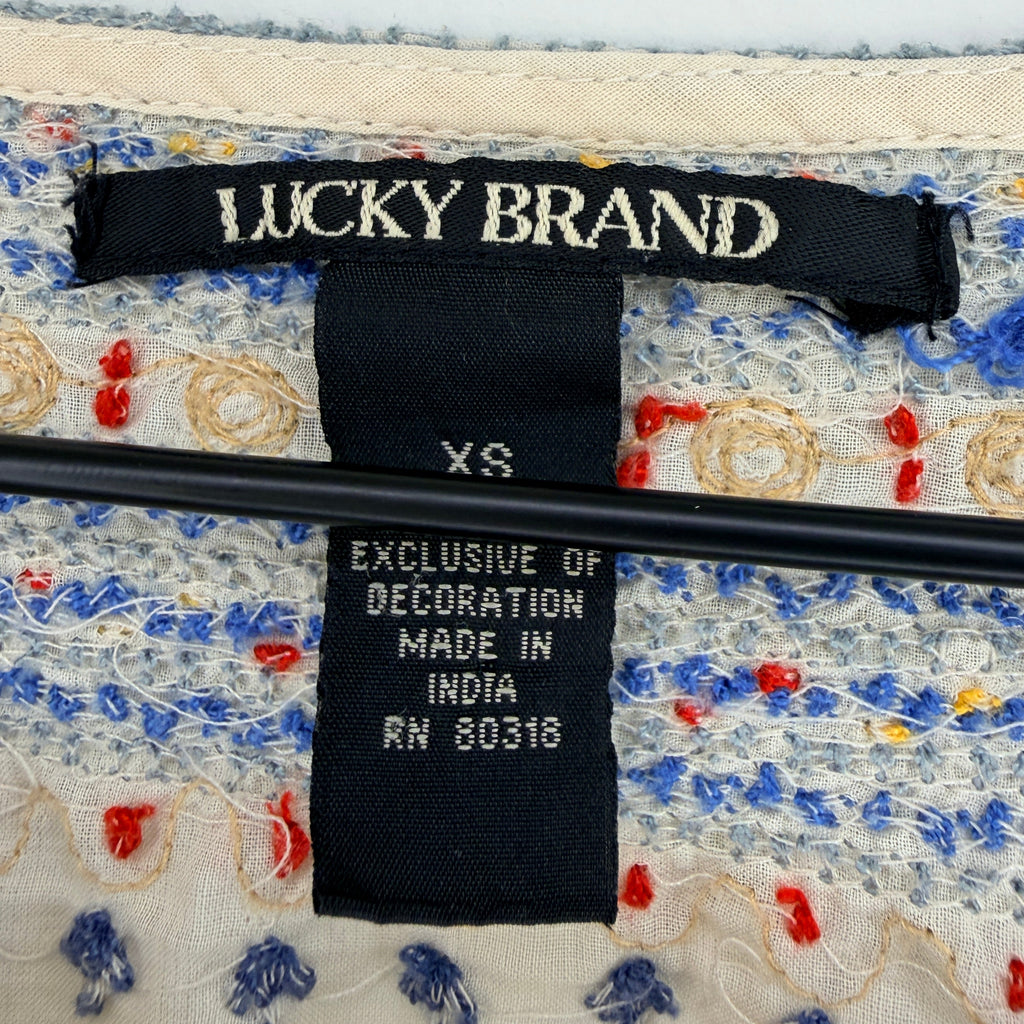 Vintage Lucky Brand Embroidered Top